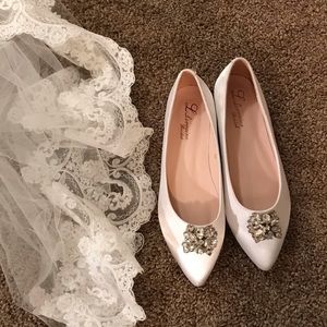 White Wedding Ballet Flats